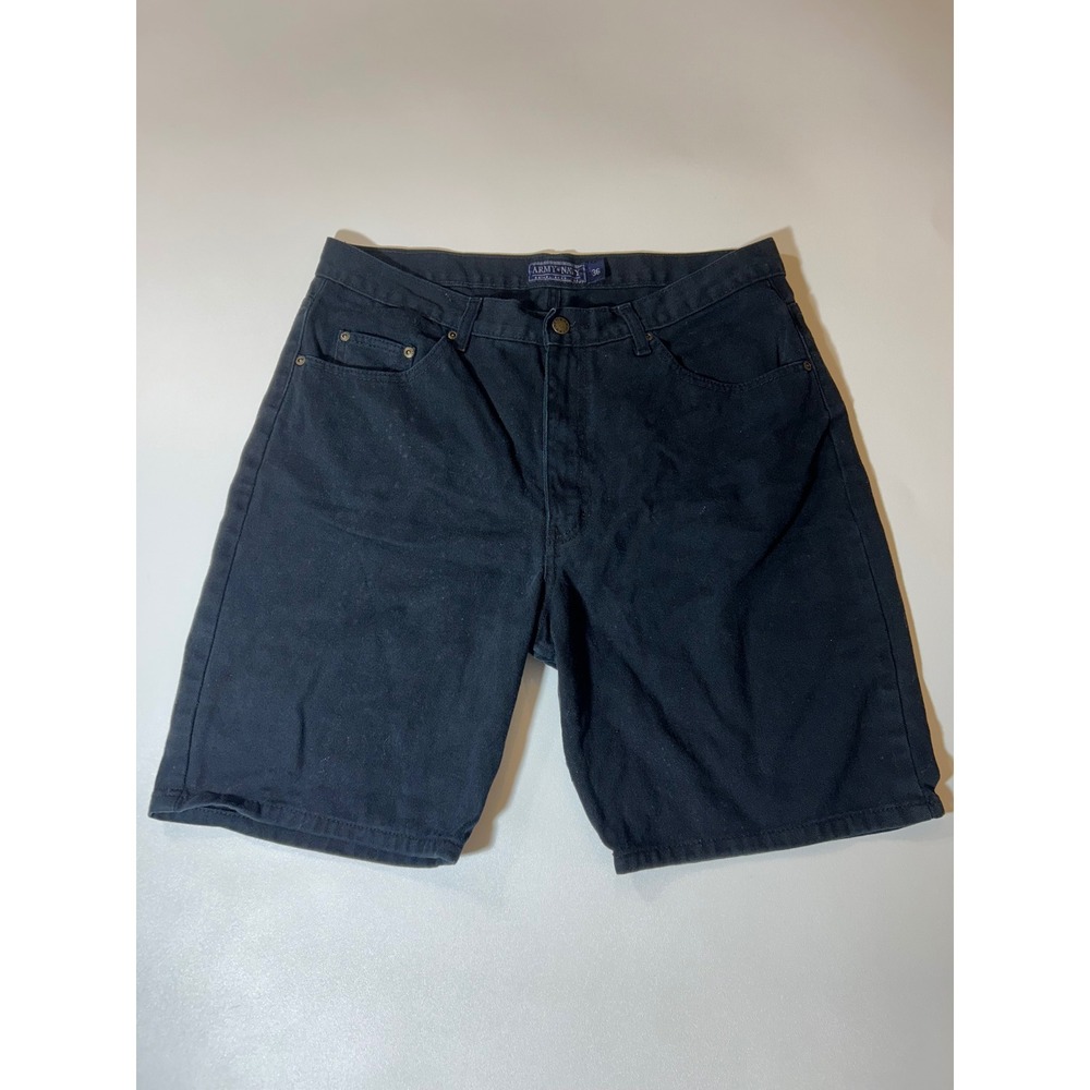 Army Navy Denim Shorts Mens 36 Black Good Casual Five Pocket Cotton Jean Shorts